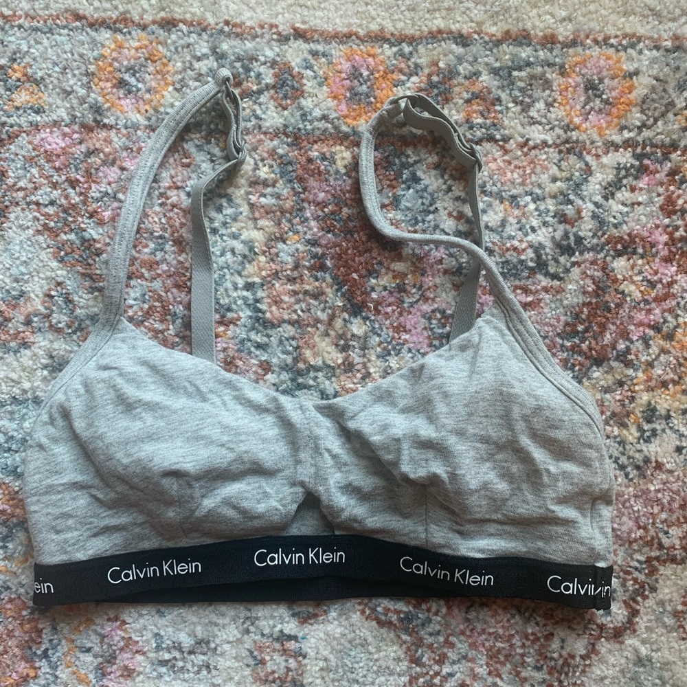 Calvin Klein grey tshirt lounge bralette size S